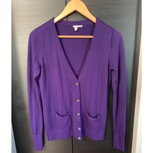 Halogen Merino Wool Button Cardigan